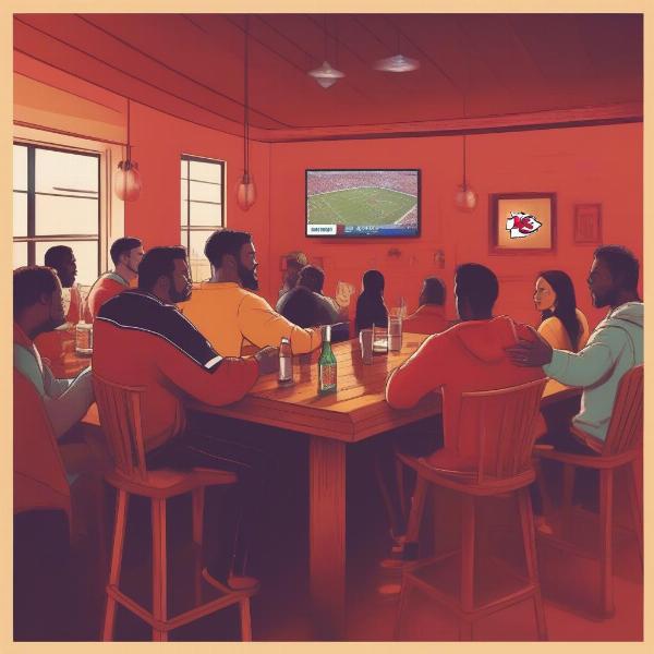 Friends Watching Chiefs Game Together