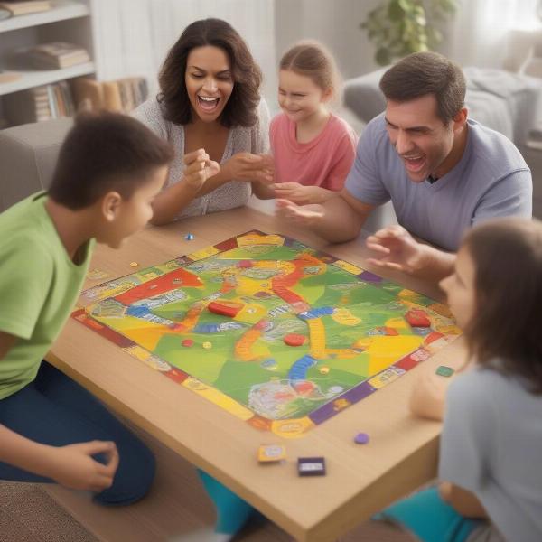 Family Playing Frustration Board Game