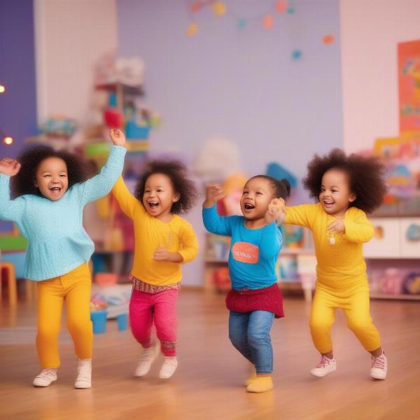 Freeze Dance: Toddlers enjoying a classic dance game