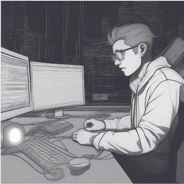 Game Developer Working Late