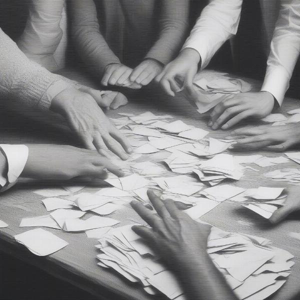 Folding paper in game of consequences