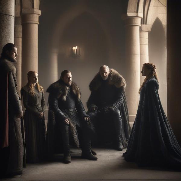 Game of Thrones Characters in a Dramatic Scene