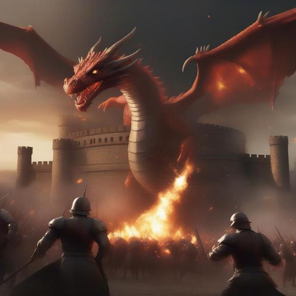 Game of Thrones Conquest Dragon Attacking Keep