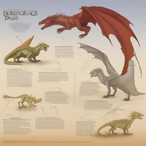 Growth stages of Daenerys' dragons