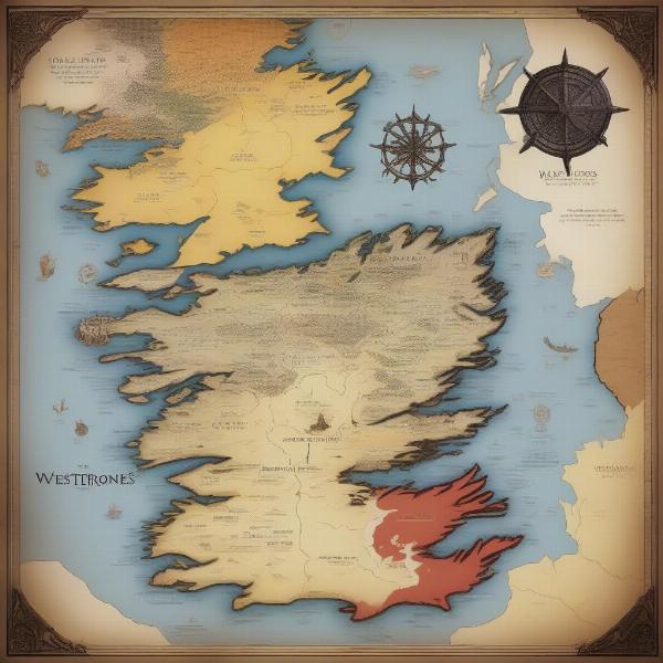 Political Map of Westeros in Game of Thrones