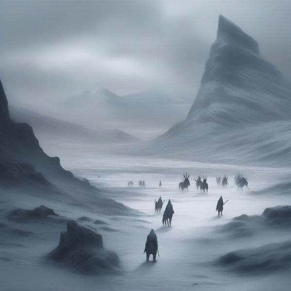 White Walkers in the Frozen Wasteland of Game of Thrones