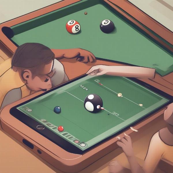 Engaging in social play with Game Pigeon 8 Ball