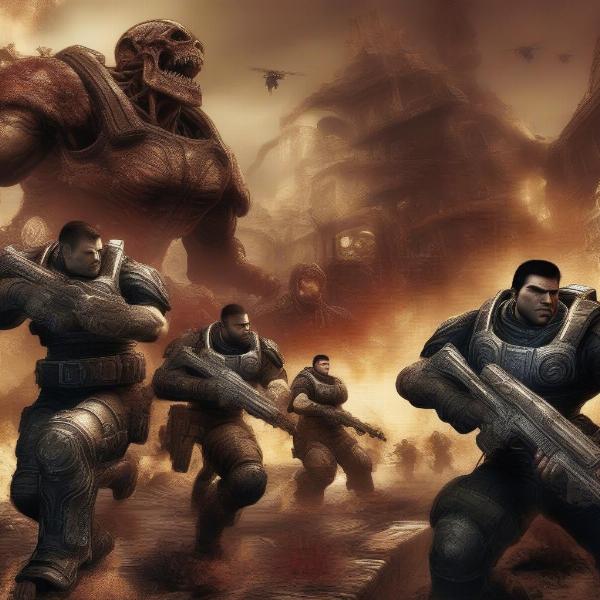 Gears of War 2 Horde Mode on Xbox 360