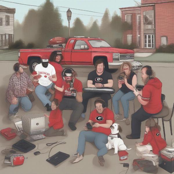 Georgia Bulldogs Fans Listening on Radio