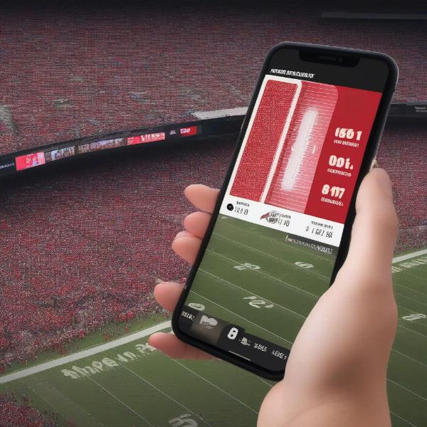 Georgia Bulldogs Football Game Score Update on Mobile Phone