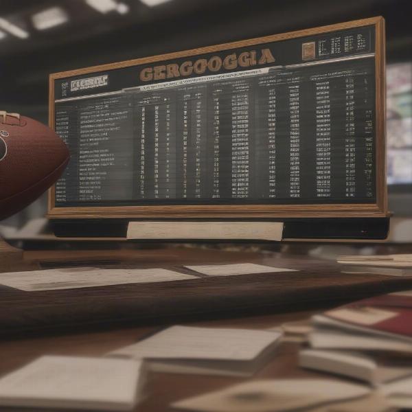 Georgia Bulldogs Football Historical Game Scores Archive on Computer Screen