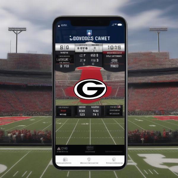 Georgia Bulldogs Football Score Update on Mobile Phone