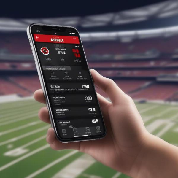 Georgia Bulldogs score update on mobile phone