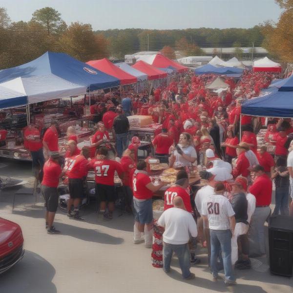 Fans Tailgating Before a Georgia Bulldogs Football Game