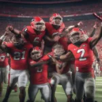 Georgia Football Players Celebrating a Victory