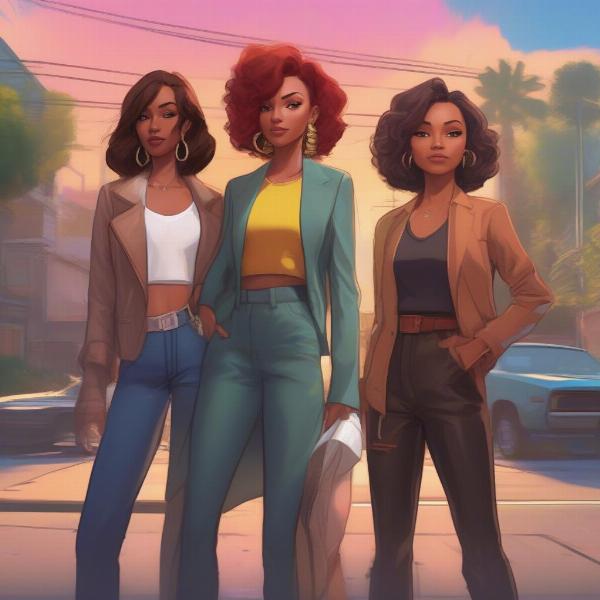 Girlfriends Video Game Concept Art