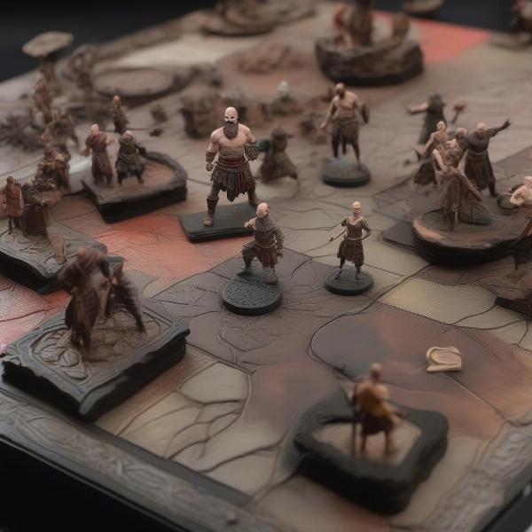 Detailed Miniatures of God of War Board Game Characters