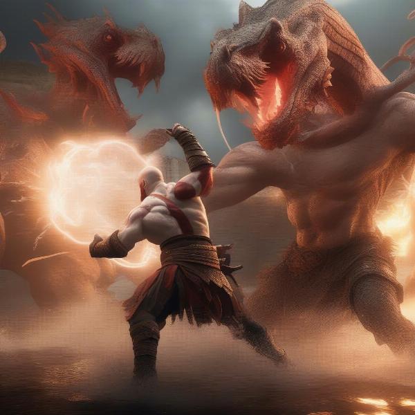 God of War PS2 Hydra Battle with Infinite Magic Cheat