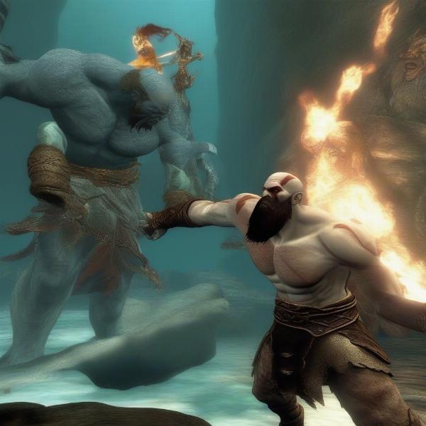 God of War PS2 Poseidon Encounter with Cheat Activated