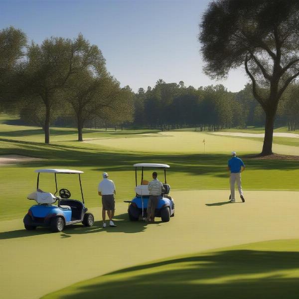 Four Golfers on a Sunny Course