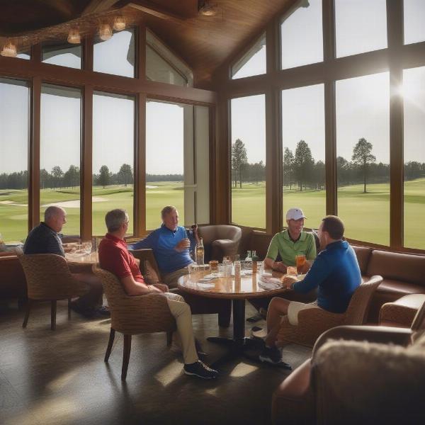 Golfers Relaxing at the Clubhouse