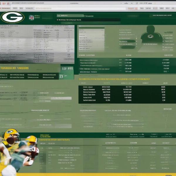 Green Bay Packers Game Statistics on Laptop