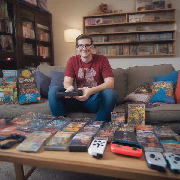 Happy Gamer with Nintendo Switch Collection
