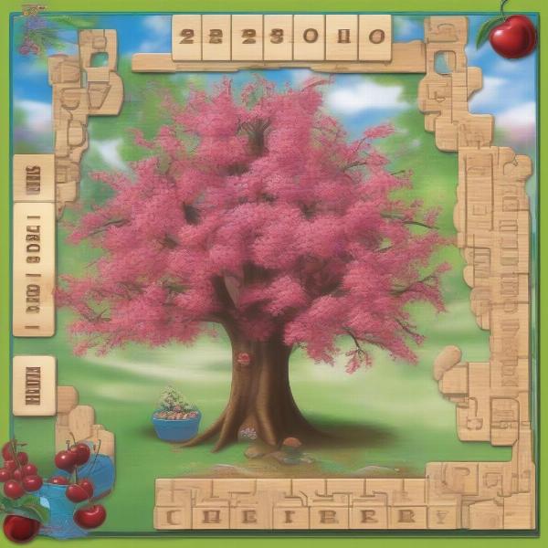 Hi Ho Cherry-O game components laid out, ready for playtime.