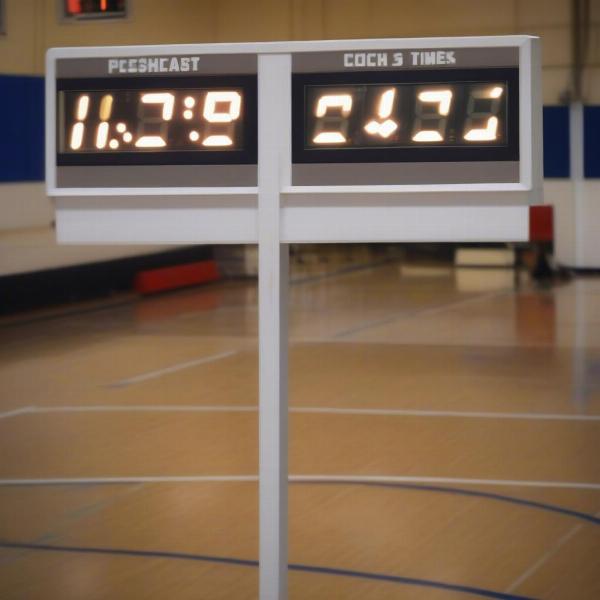 High School Basketball Game Clock Displaying Time