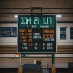 High School Basketball Game Time Clock Displaying Time Remaining