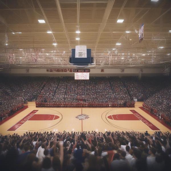 High School Basketball Spectators Cheering in the Stands