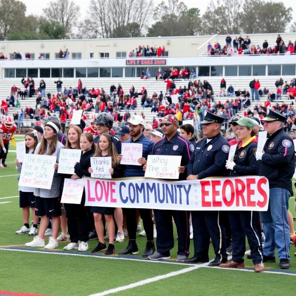 High School Football Game with Community Heroes Theme