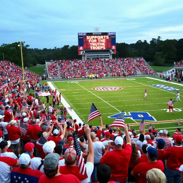 High School Football Game with USA Patriotic Theme