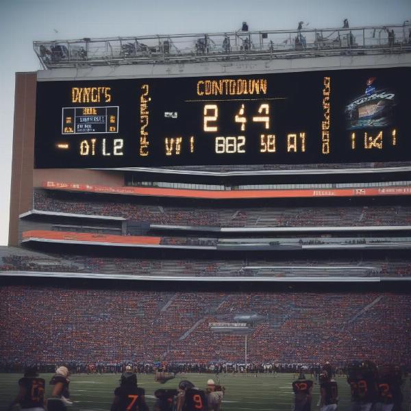 High School Football Halftime Clock Displaying 20 Minutes