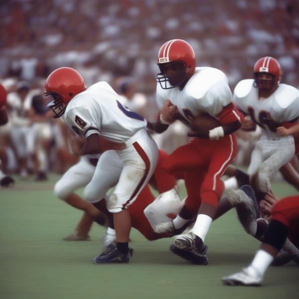 highschool football game action 1990s