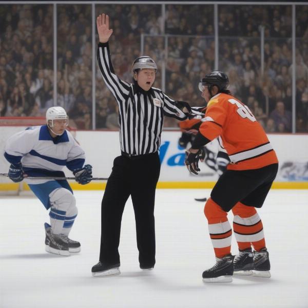 Hockey Penalty Being Called