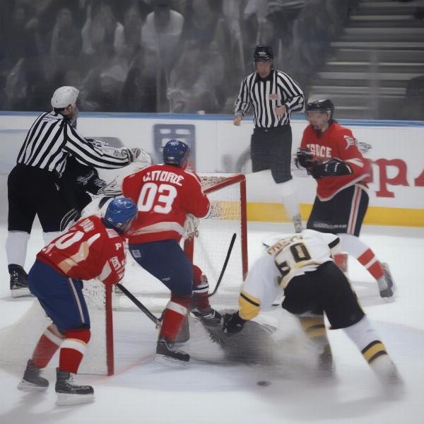 Hockey Game Stoppage Time in Action