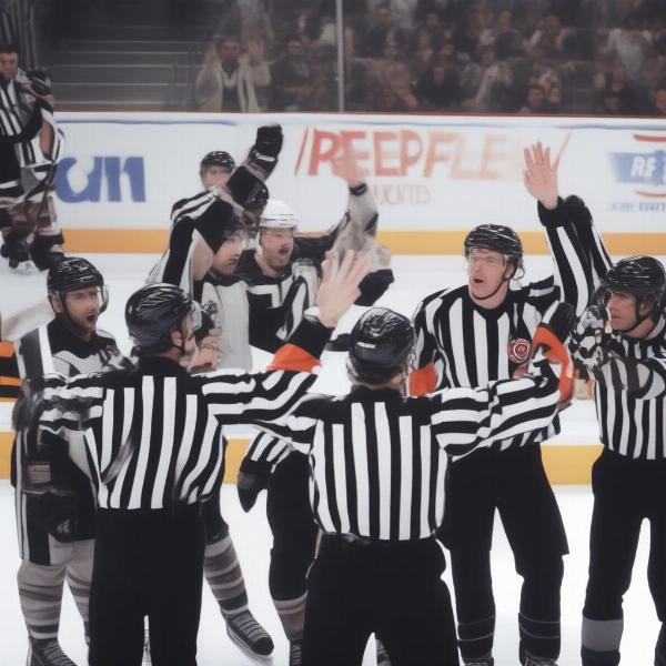 Hockey Referee Signalling Penalty