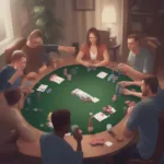 Friends playing poker at home