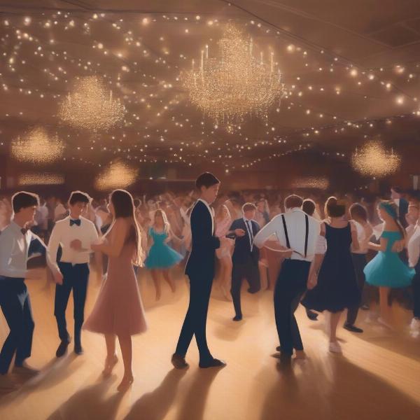 Homecoming Dance with Students Celebrating