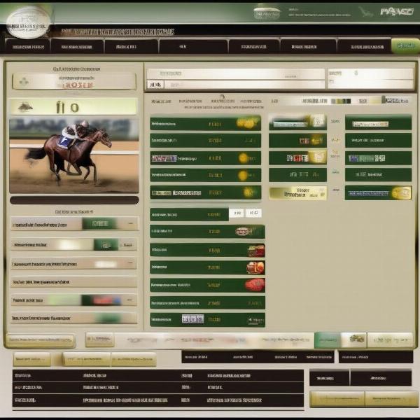 Interface of a typical horse racing game