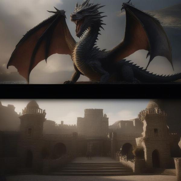 Visual comparison showcasing the evolution of special effects and design between Game of Thrones and House of the Dragon