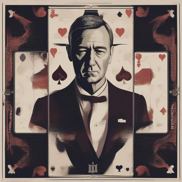 Illustrative concept art showcasing a card game inspired by House of Cards