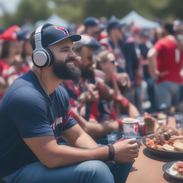 Houston Texans Fan Listening to Game