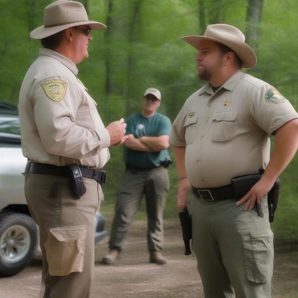 Hunter and Game Warden Talking
