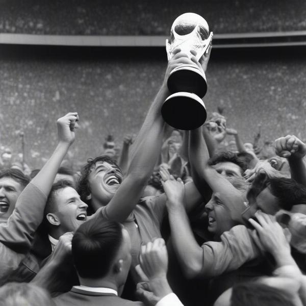 An iconic football moment: World Cup celebration capturing the essence of why it's called "the beautiful game."