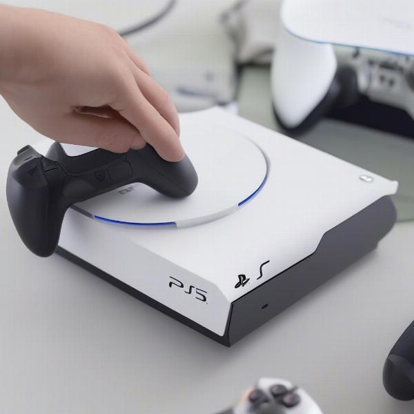 Inserting a PS5 Game Disc into the Console