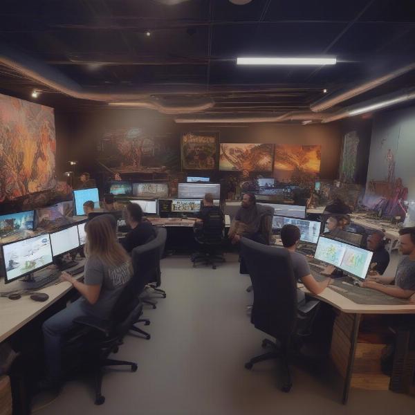 Insomniac Games Development Team at Work
