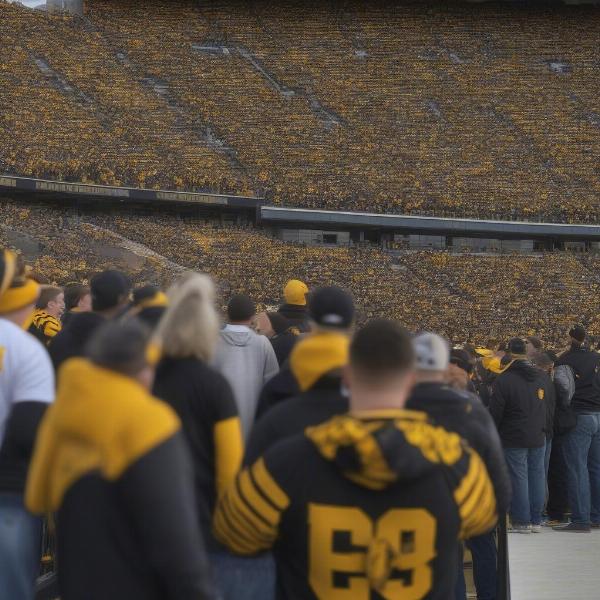 Iowa Football Fans Waiting During a Game Delay