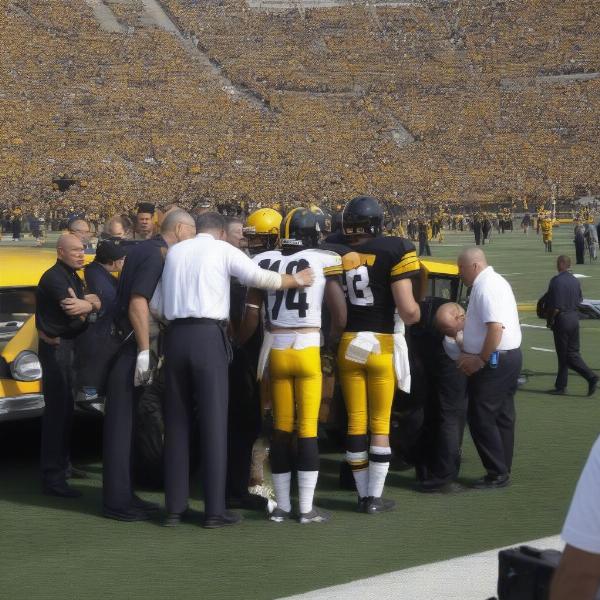 Iowa Football Game Delayed Due to Player Injury